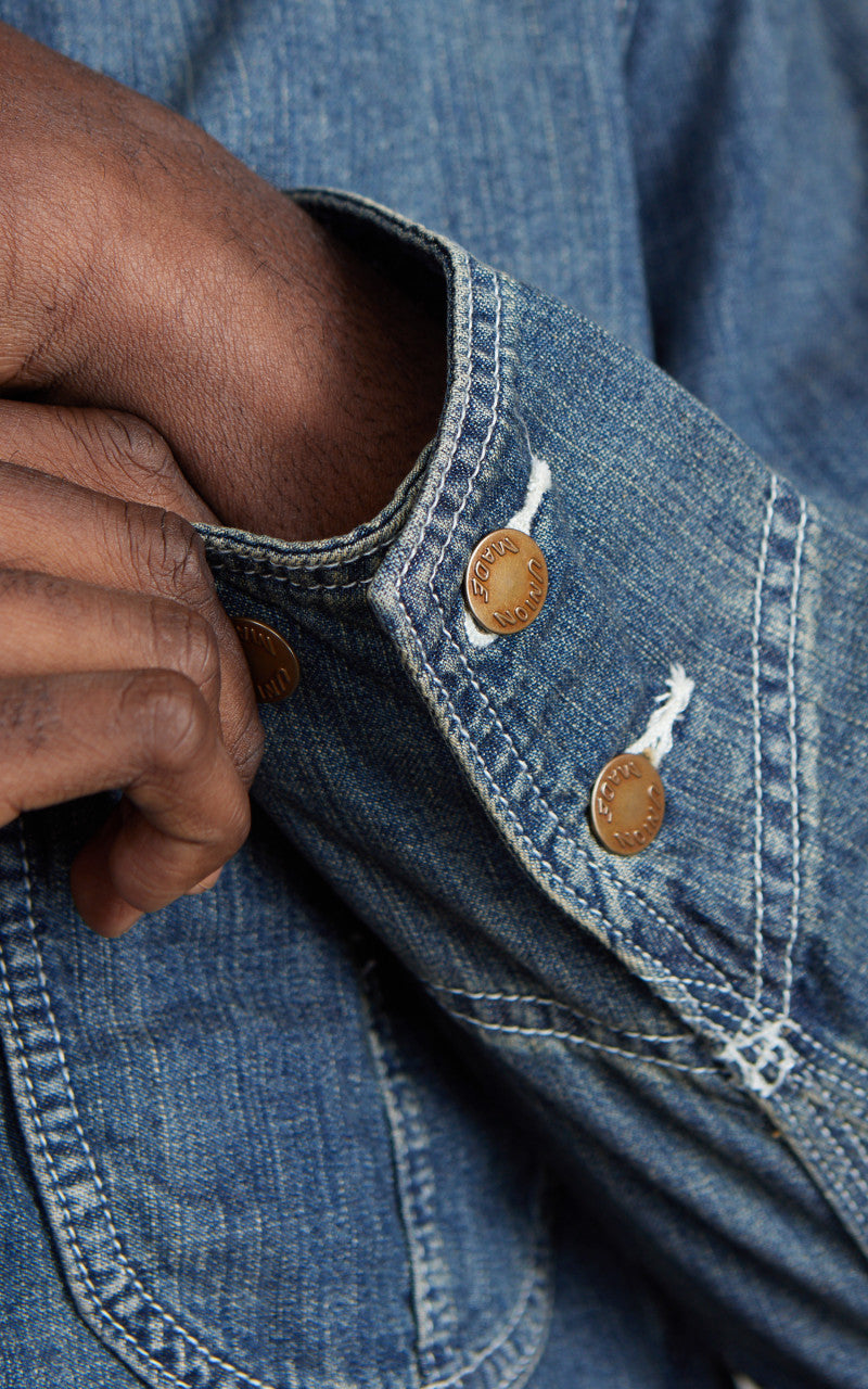 Houston US Cotton Denim Coverall Indigo Vintage Wash