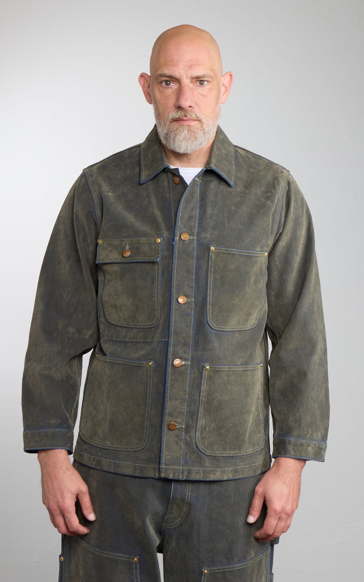 Houston Flocky Denim Coverall Olive