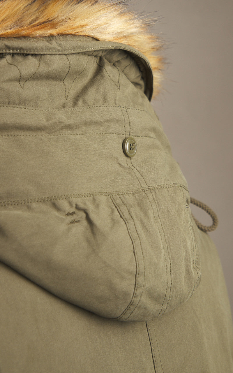 Houston US M65 Fishtail Parka mit Kapuze Olivgrün