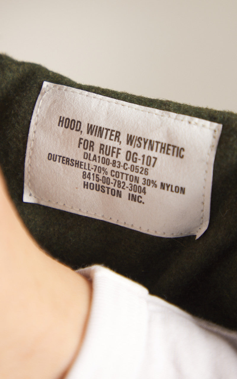 Houston US M65 Fishtail Parka mit Kapuze Olivgrün