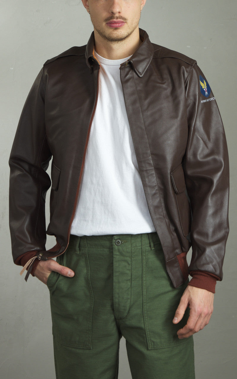 Houston A-2 Leather Jacket Horsehide Brown