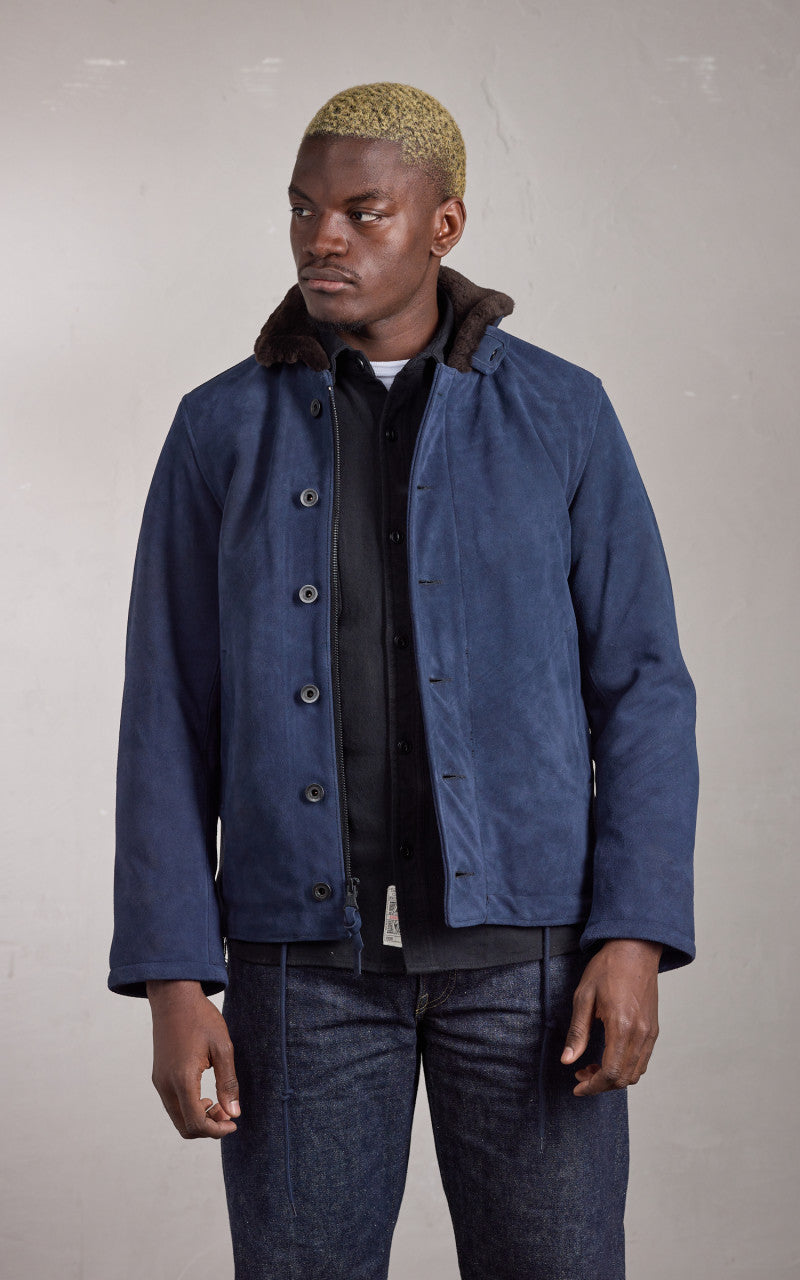 Houston N-1 Deck Jacket Suede Navy