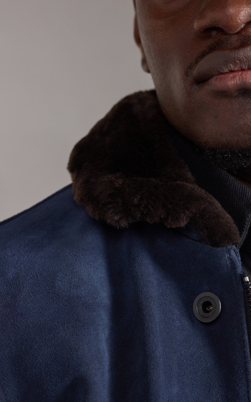 Houston N-1 Deck Jacket Suede Navy