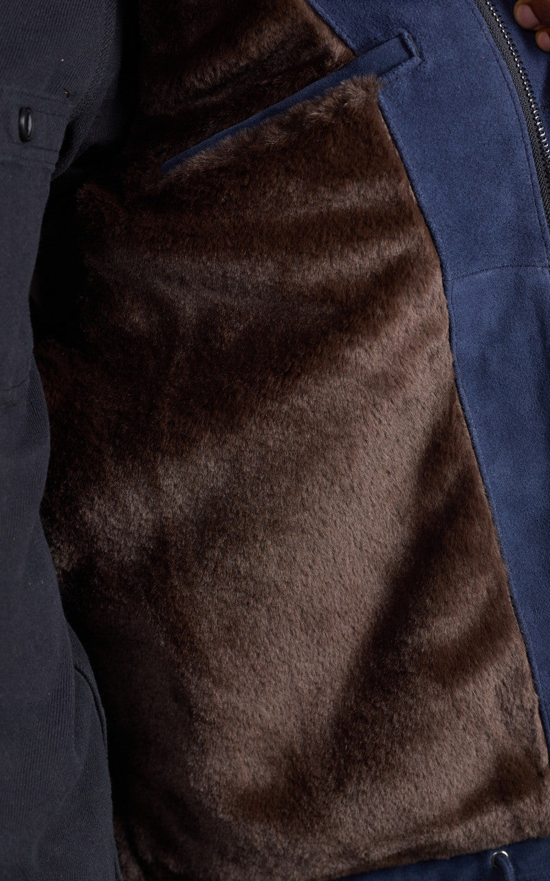 Houston N-1 Deck Jacket Suede Navy
