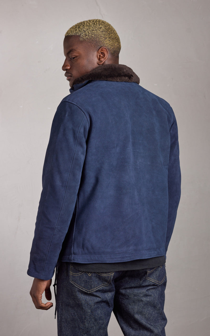 Houston N-1 Deck Jacket Suede Navy