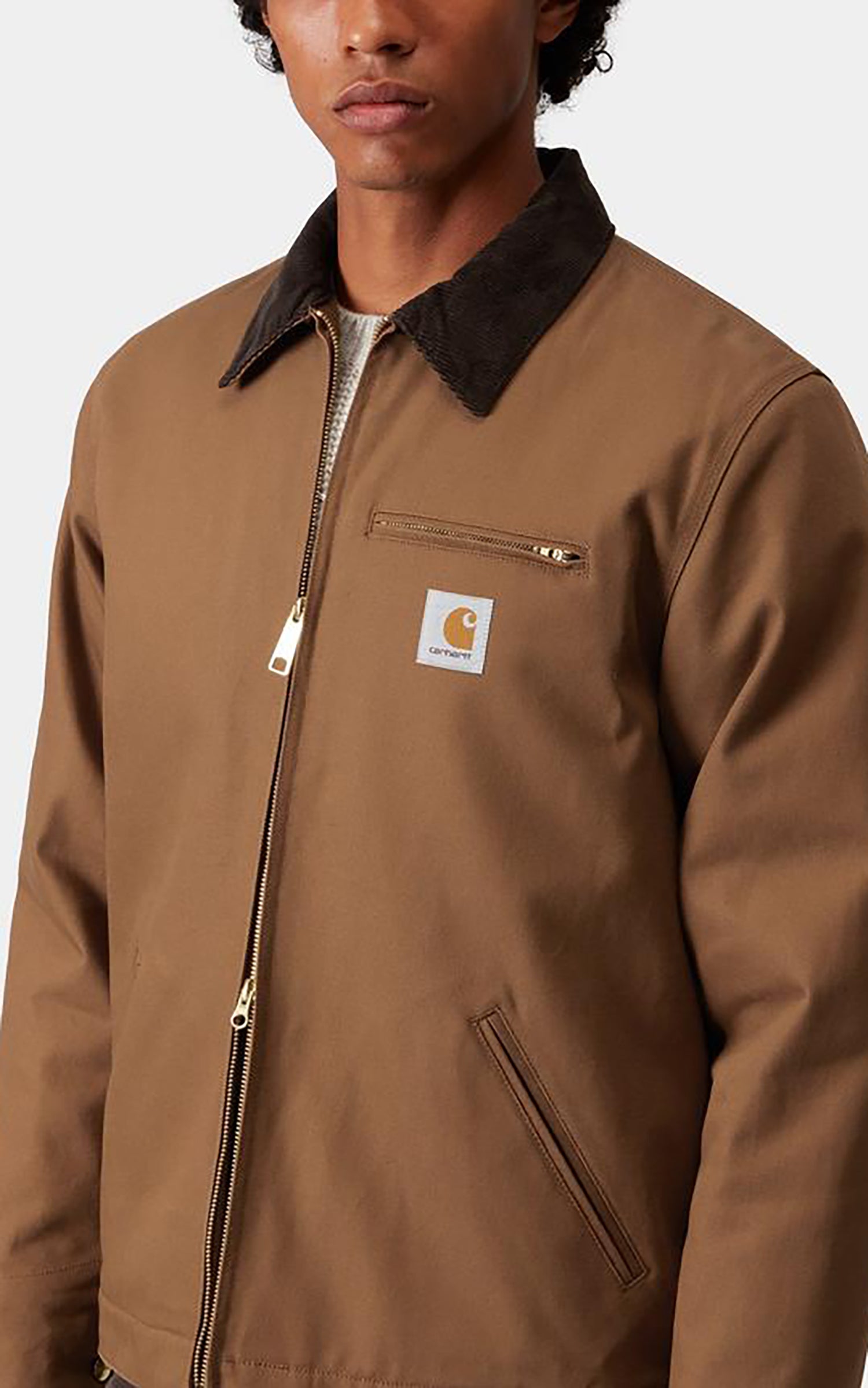 Carhartt WIP Detroit Jacket Winter Dearborn Canvas Rigid Hamilton Brown/Tobacco