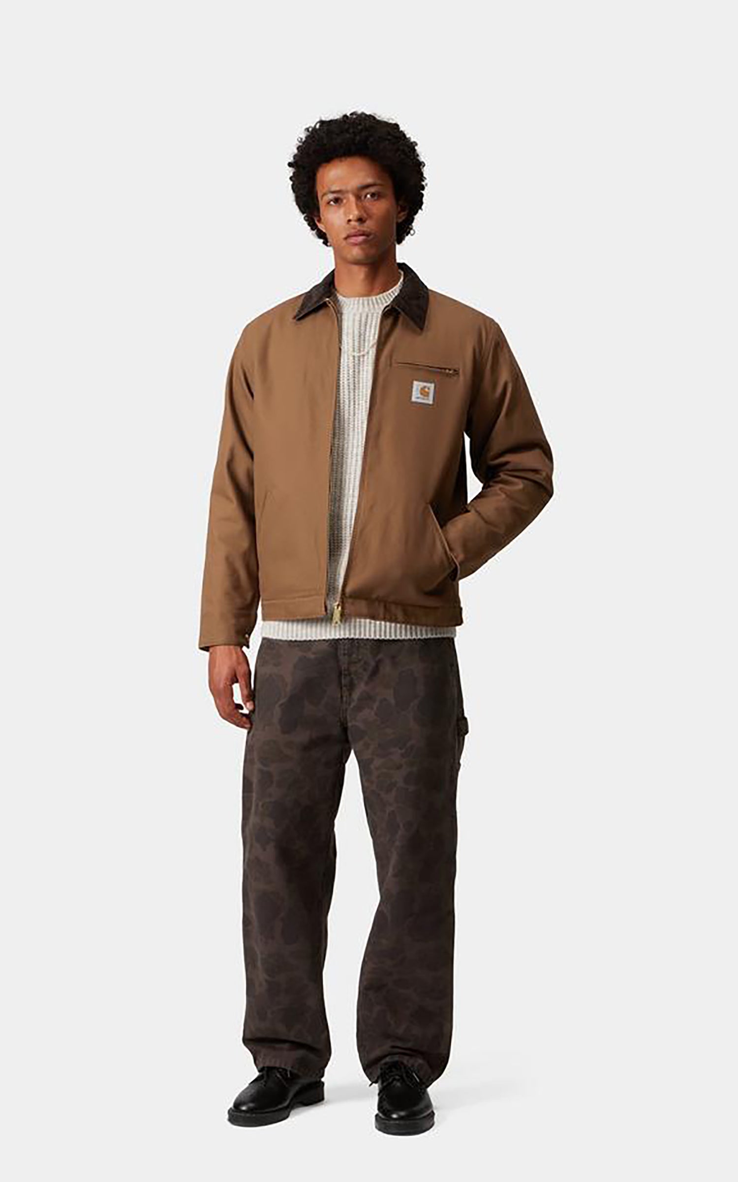 Carhartt WIP Detroit Jacket Winter Dearborn Canvas Rigid Hamilton Brown/Tobacco