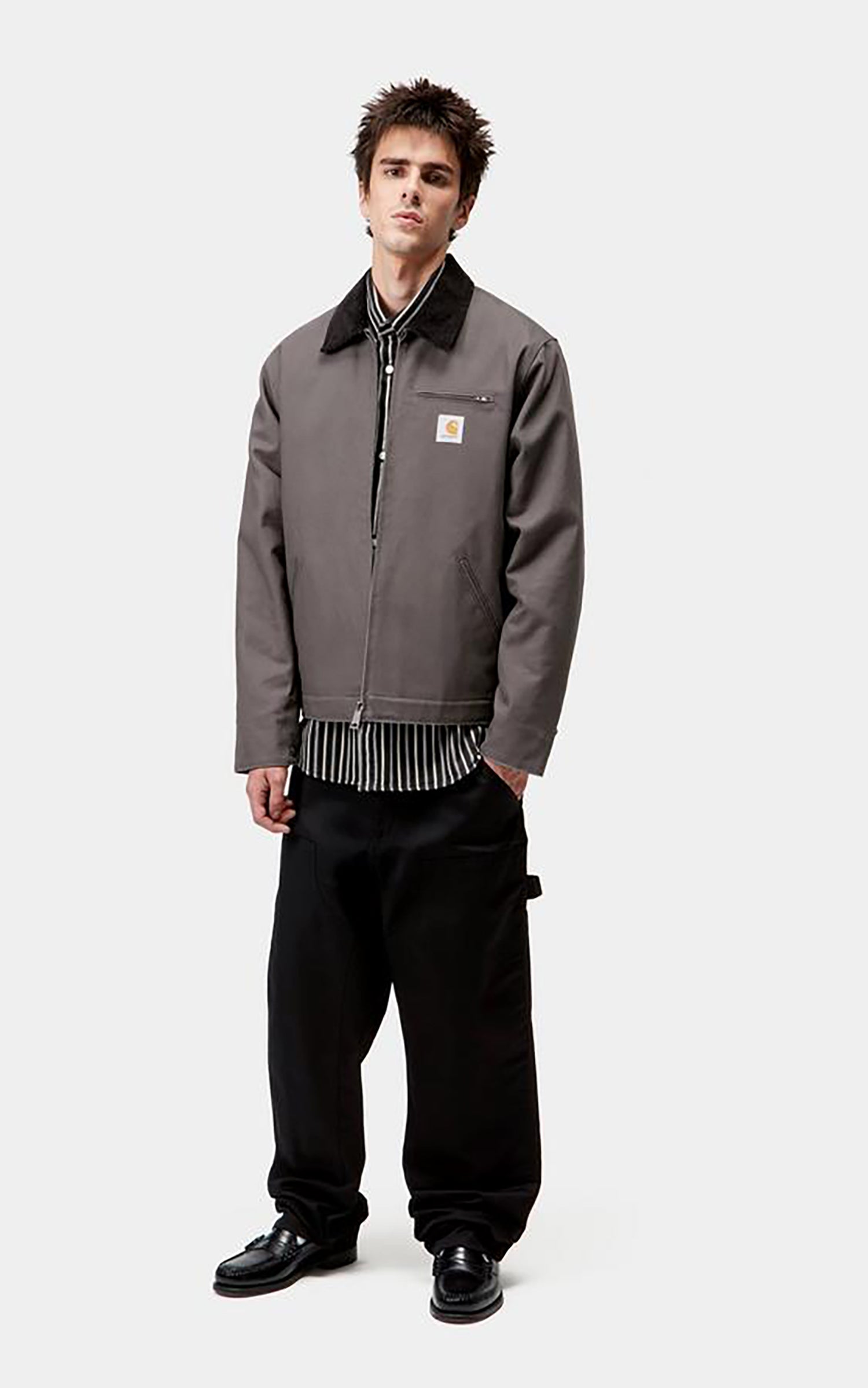 Carhartt WIP Detroit Jacket Winter Dearborn Canvas Rigid Graphite/Black