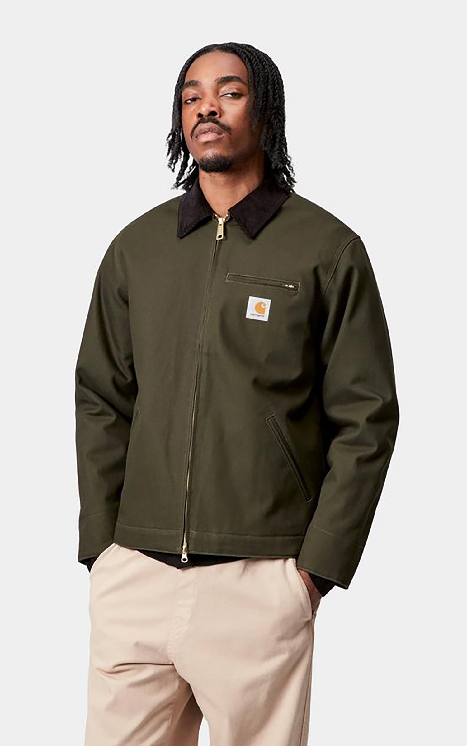 Carhartt WIP Detroit Jacket Winter Dearborn Canvas Rigid Olive/Black
