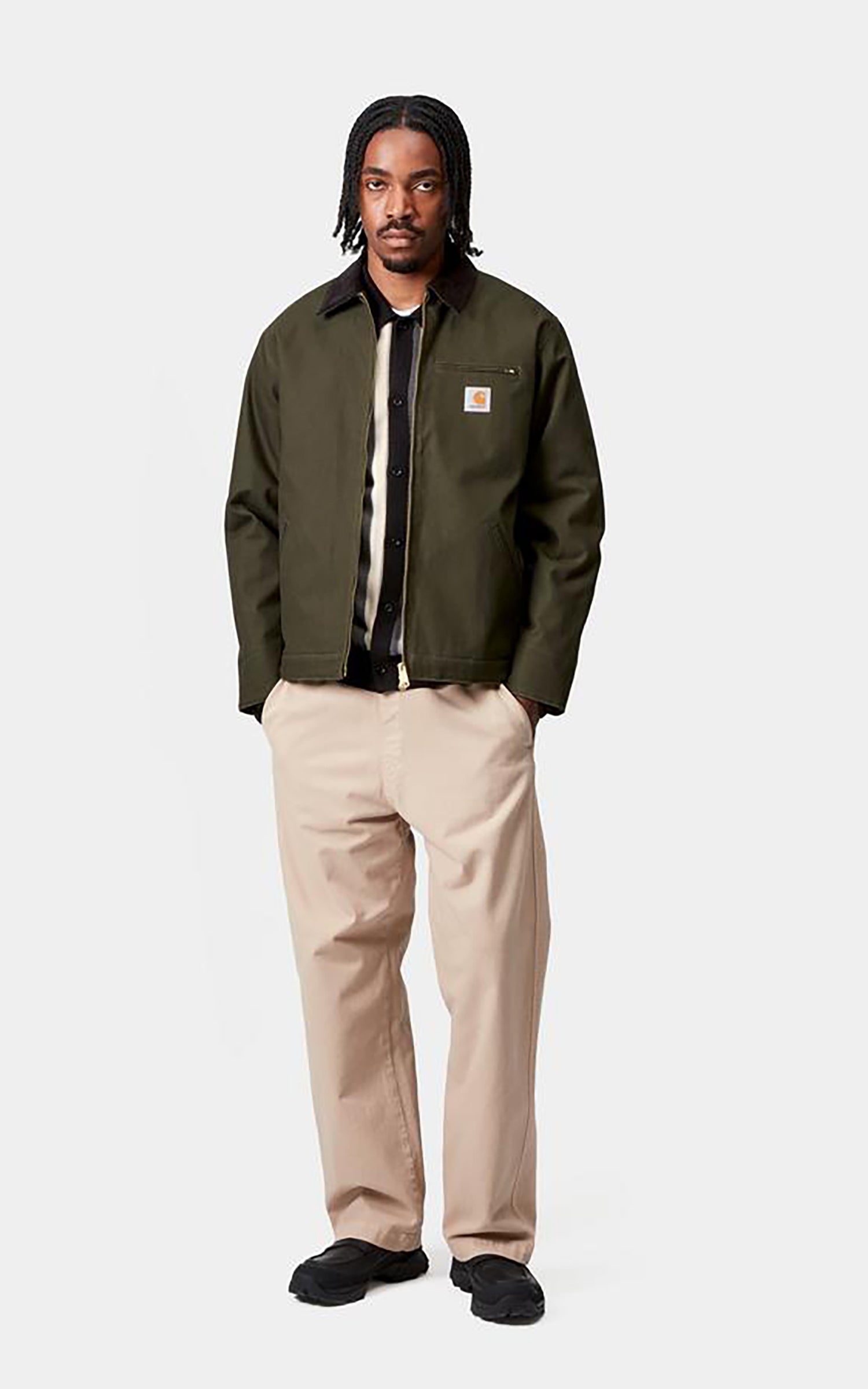 Carhartt WIP Detroit Jacket Winter Dearborn Canvas Rigid Olive/Black