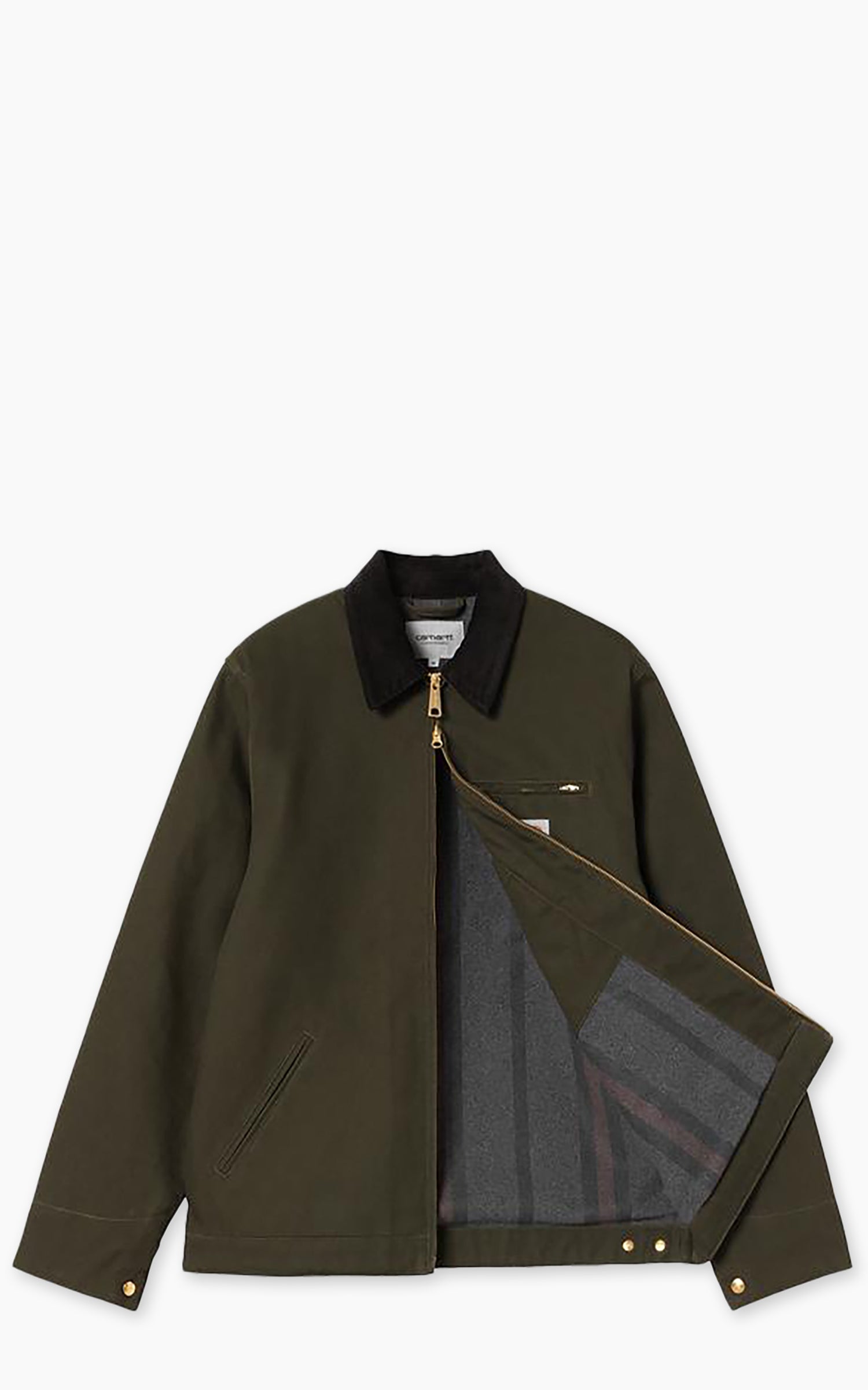 Carhartt WIP Detroit Jacket Winter Dearborn Canvas Rigid Olive/Black