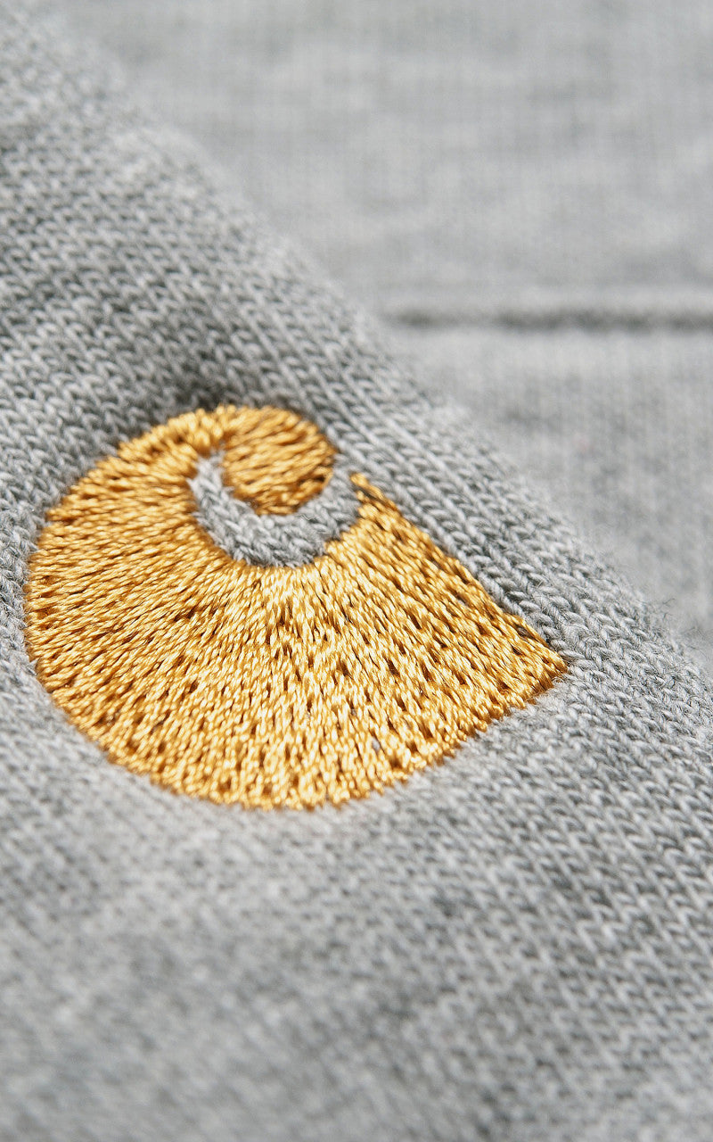 Carhartt WIP Chase Neck Zip Sweatshirt Grey/Gold