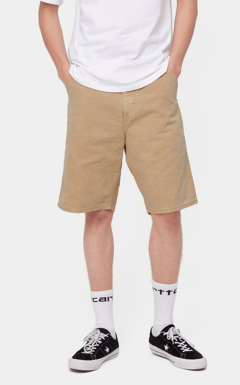 Carhartt WIP Single Knee Short Dusty H Brown Worn Canvas