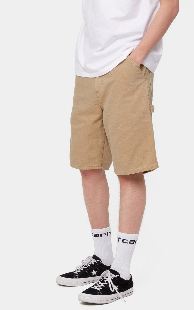 Carhartt WIP Single Knee Short Dusty H Brown Worn Canvas