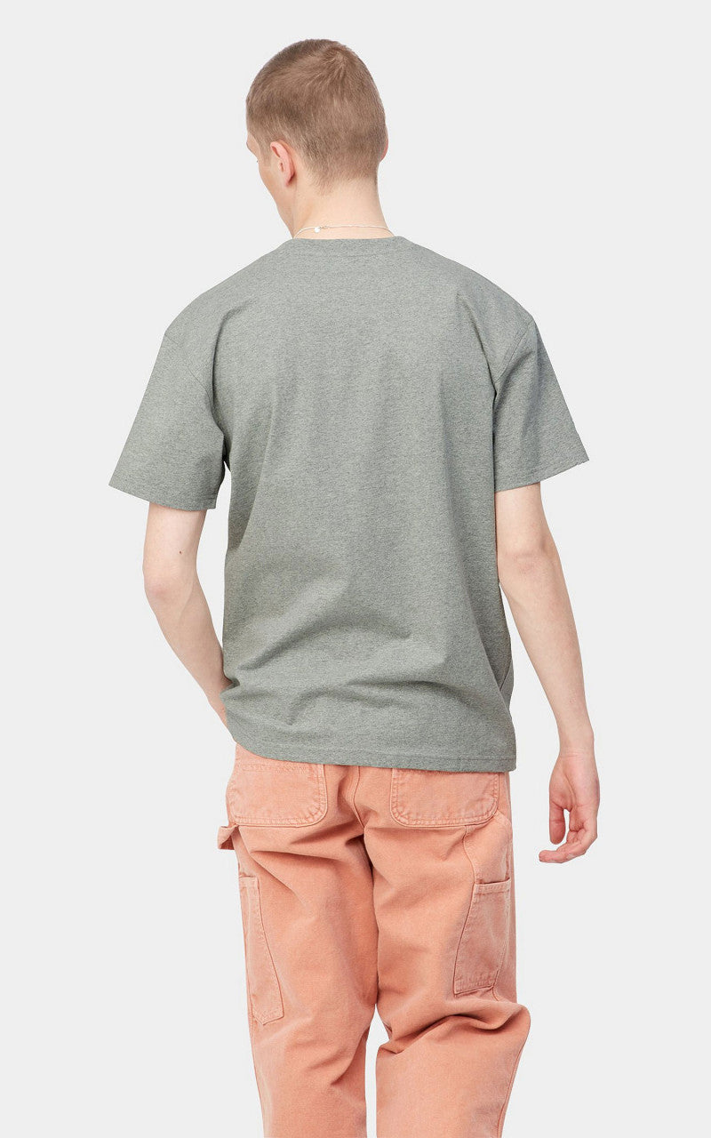 Carhartt WIP S/S American Script T-Shirt Grey Heather