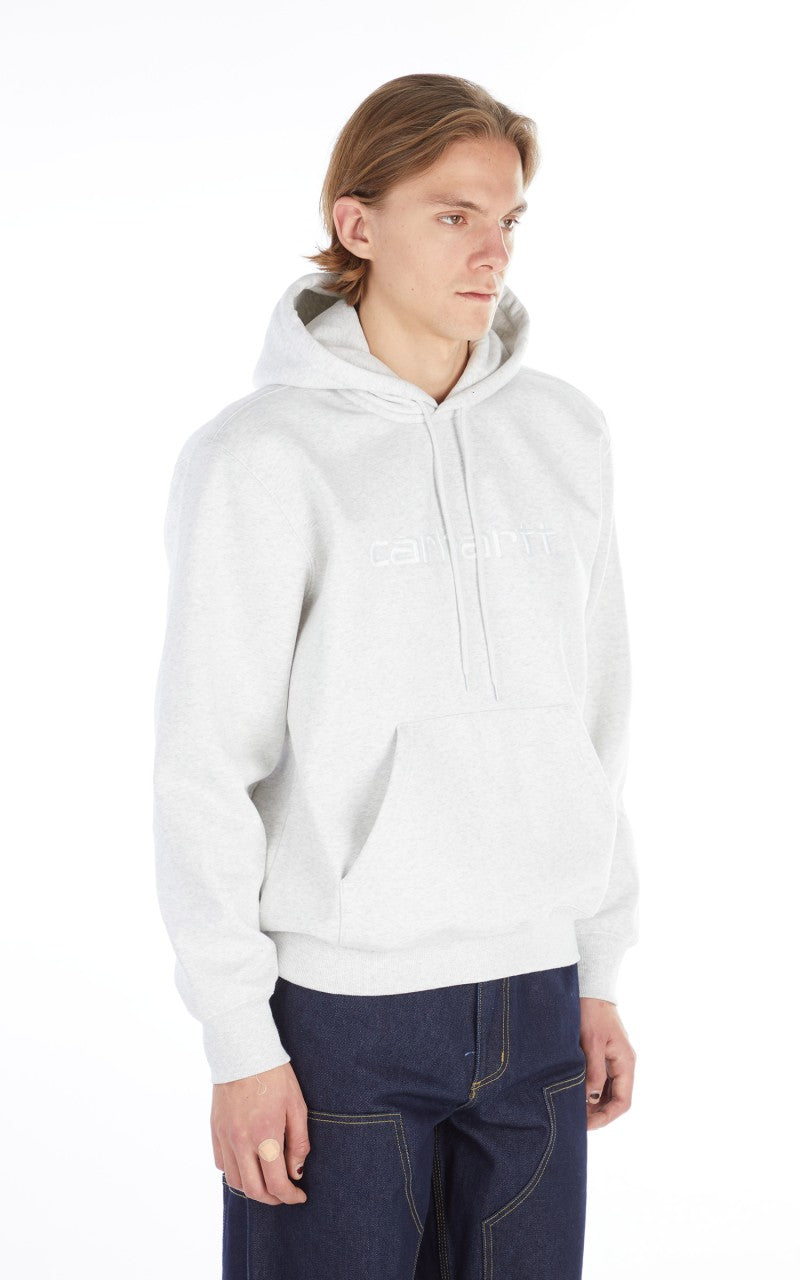 Carhartt WIP Hooded Carhartt Sweat Ash Heather/White