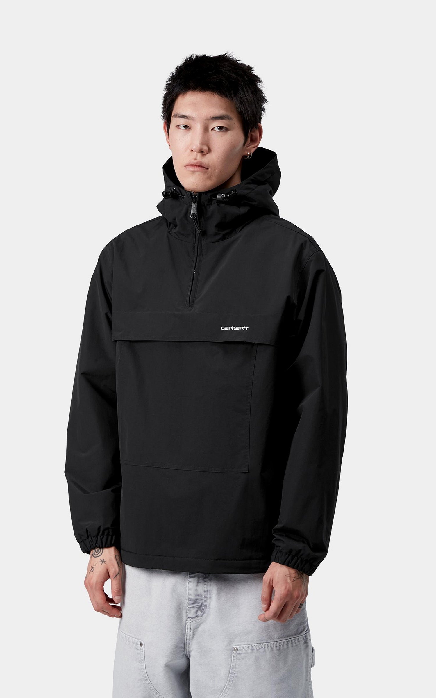 Carhartt WIP Windbreaker Pullover Winter Nylon Supplex® Black/White