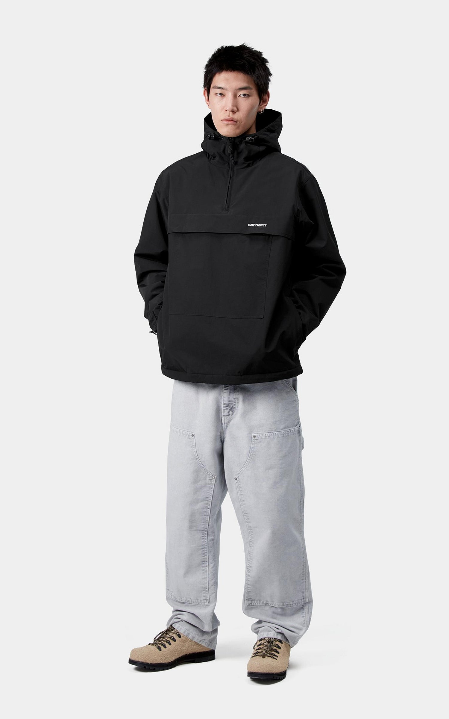 Carhartt WIP Windbreaker Pullover Winter Nylon Supplex® Black/White