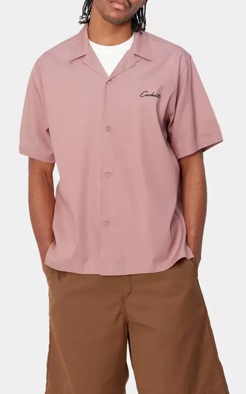 Carhartt WIP S/S Delray Shirt Glassy Pink/Black
