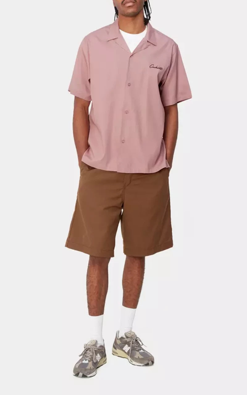 Carhartt WIP S/S Delray Shirt Glassy Pink/Black