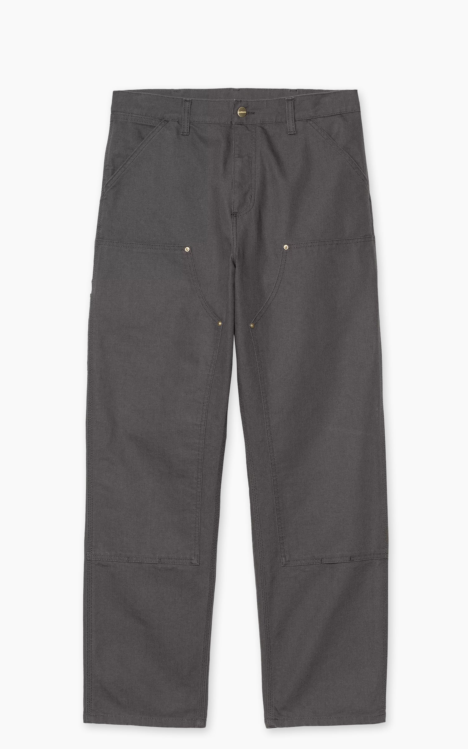 Carhartt WIP Double Knee Pant Dearborn Canvas Rinsed Graphite