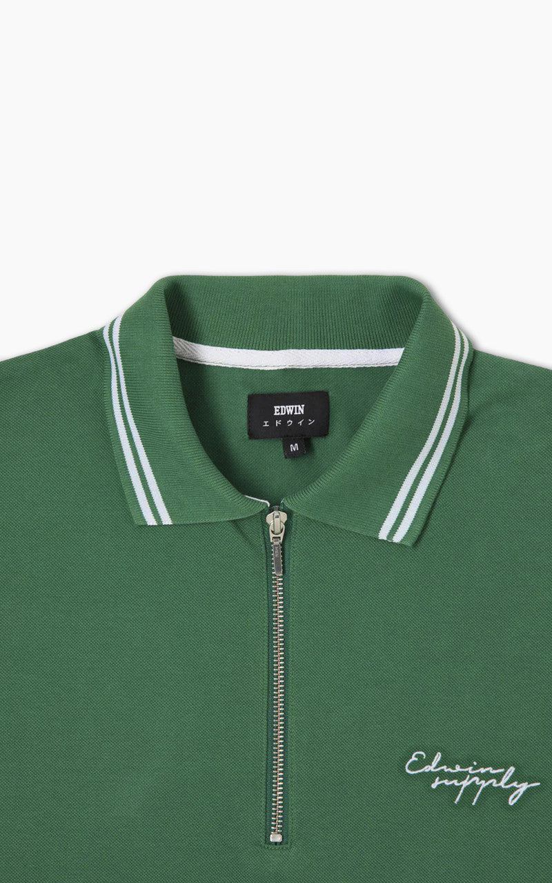 Edwin Affect Polo Pique Shirt Foliage Green