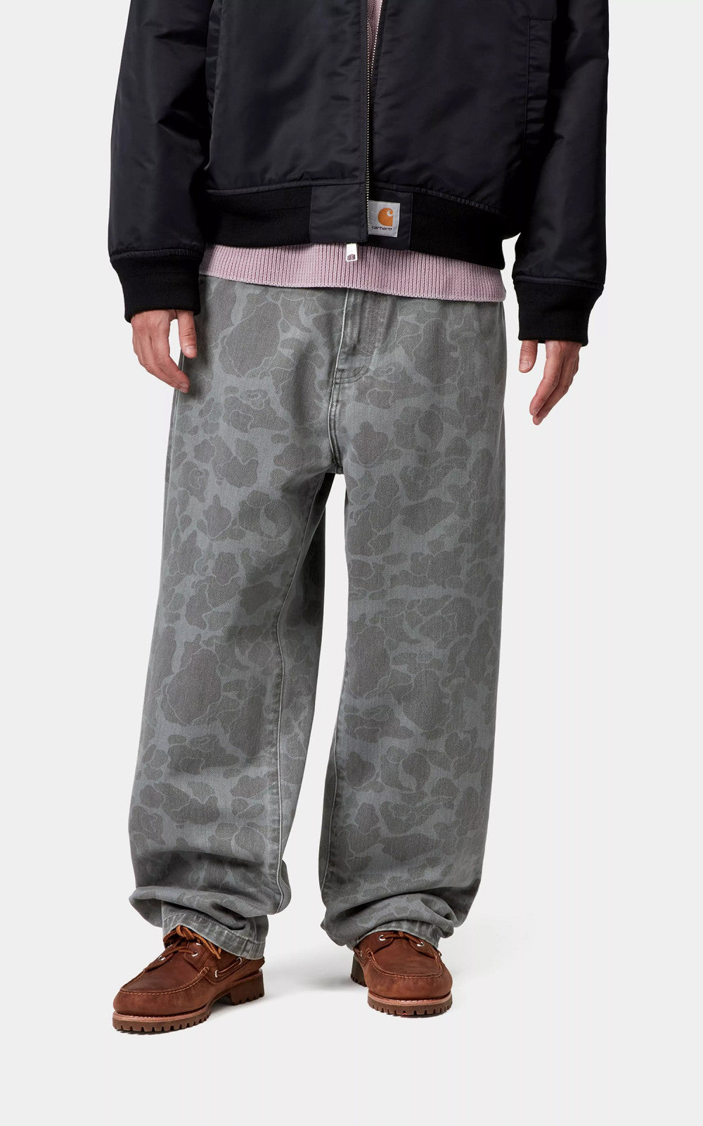 Carhartt WIP Duck Landon Pant Maitland Camo Duck Denim Heavy Bleach Wash Black