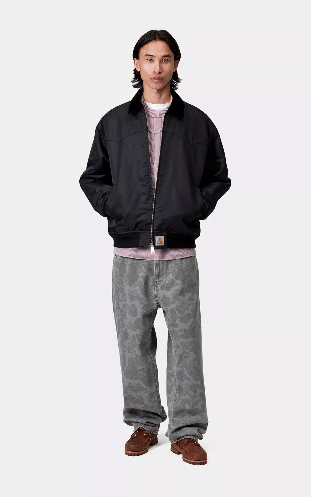Carhartt WIP Duck Landon Pant Maitland Camo Duck Denim Heavy Bleach Wash Black