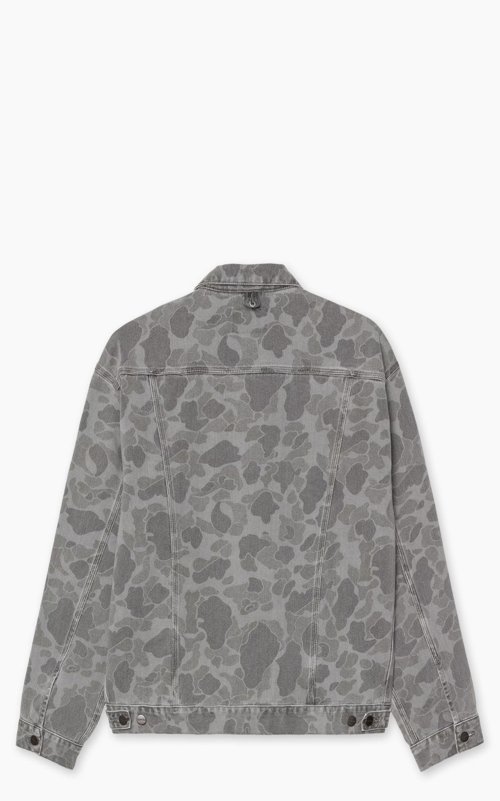 Carhartt WIP Duck Helston Jacket Maitland Camo Duck Denim Heavy Bleach Wash Black