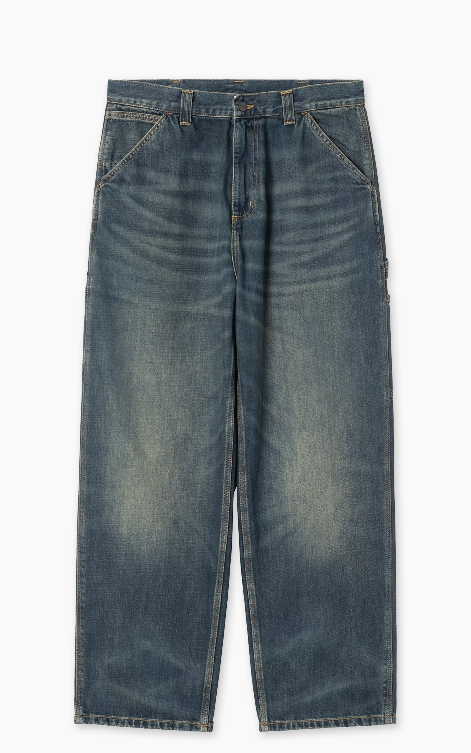 Carhartt WIP OG Single Knee Pant Camano Denim Used Mid Worn Blue