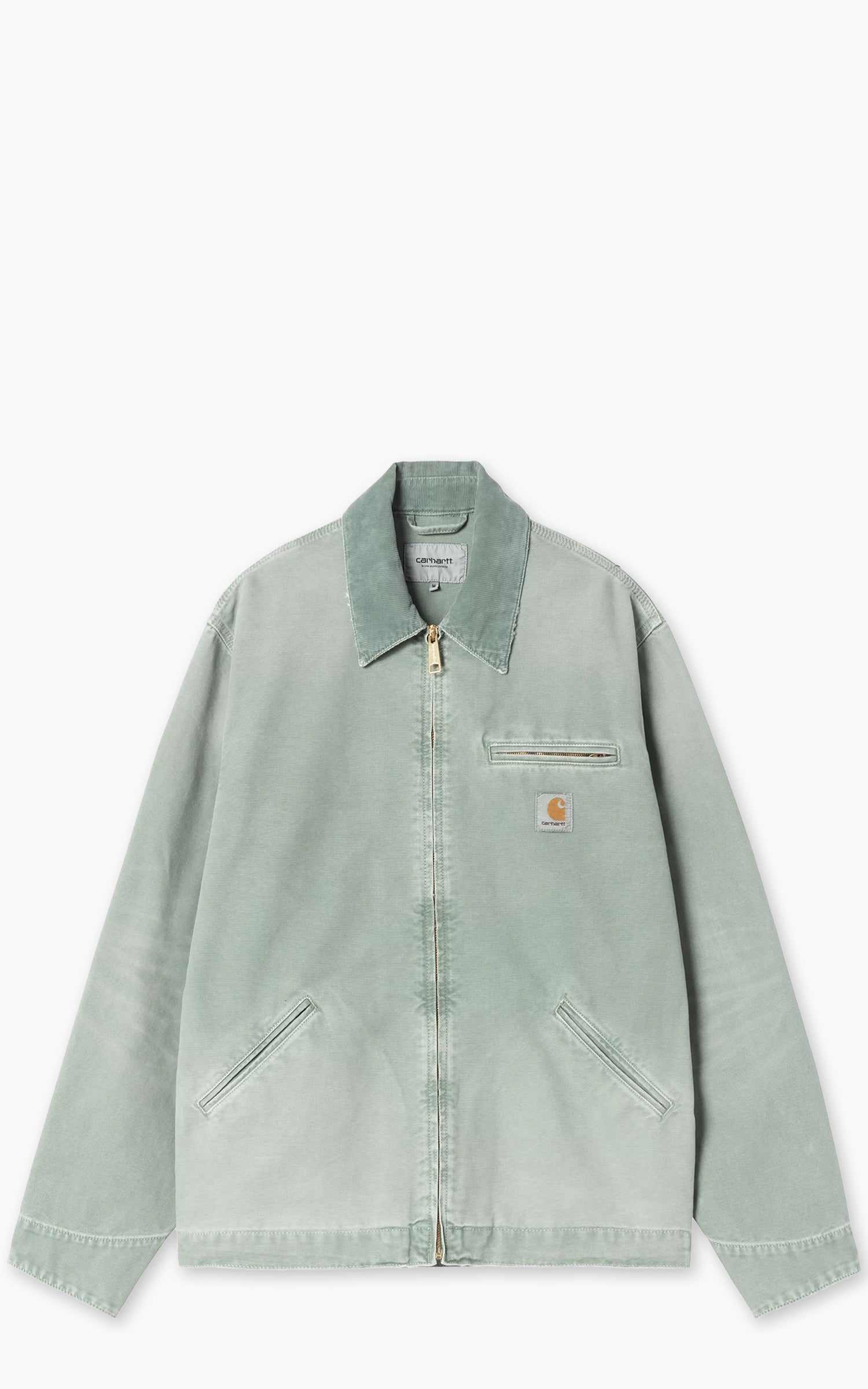 Carhartt WIP OG Detroit Jacket Dearborn Canvas Destroy Wash Shady Green/Shady Green