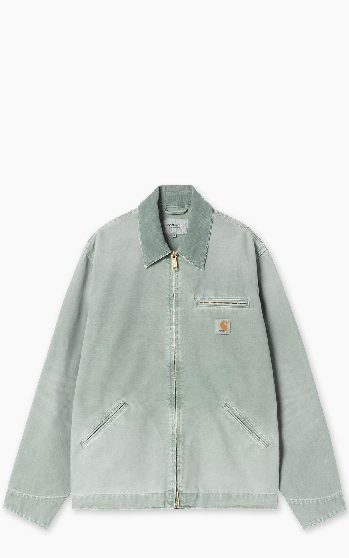 Carhartt WIP OG Detroit Jacket Dearborn Canvas Destroy Wash Shady Gree