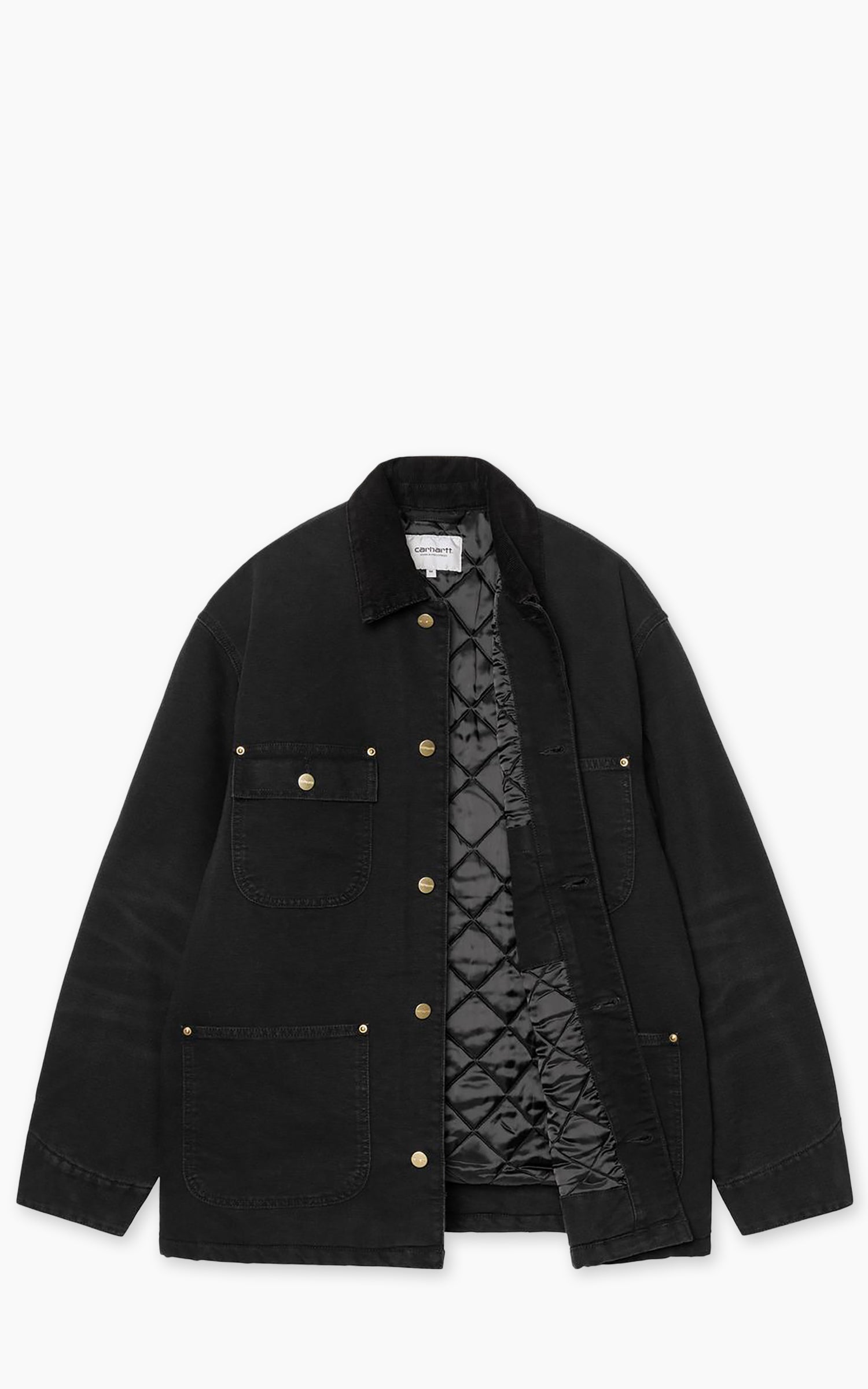 Carhartt WIP OG Chore Coat Dearborn Canvas Stone Wash Black/Black
