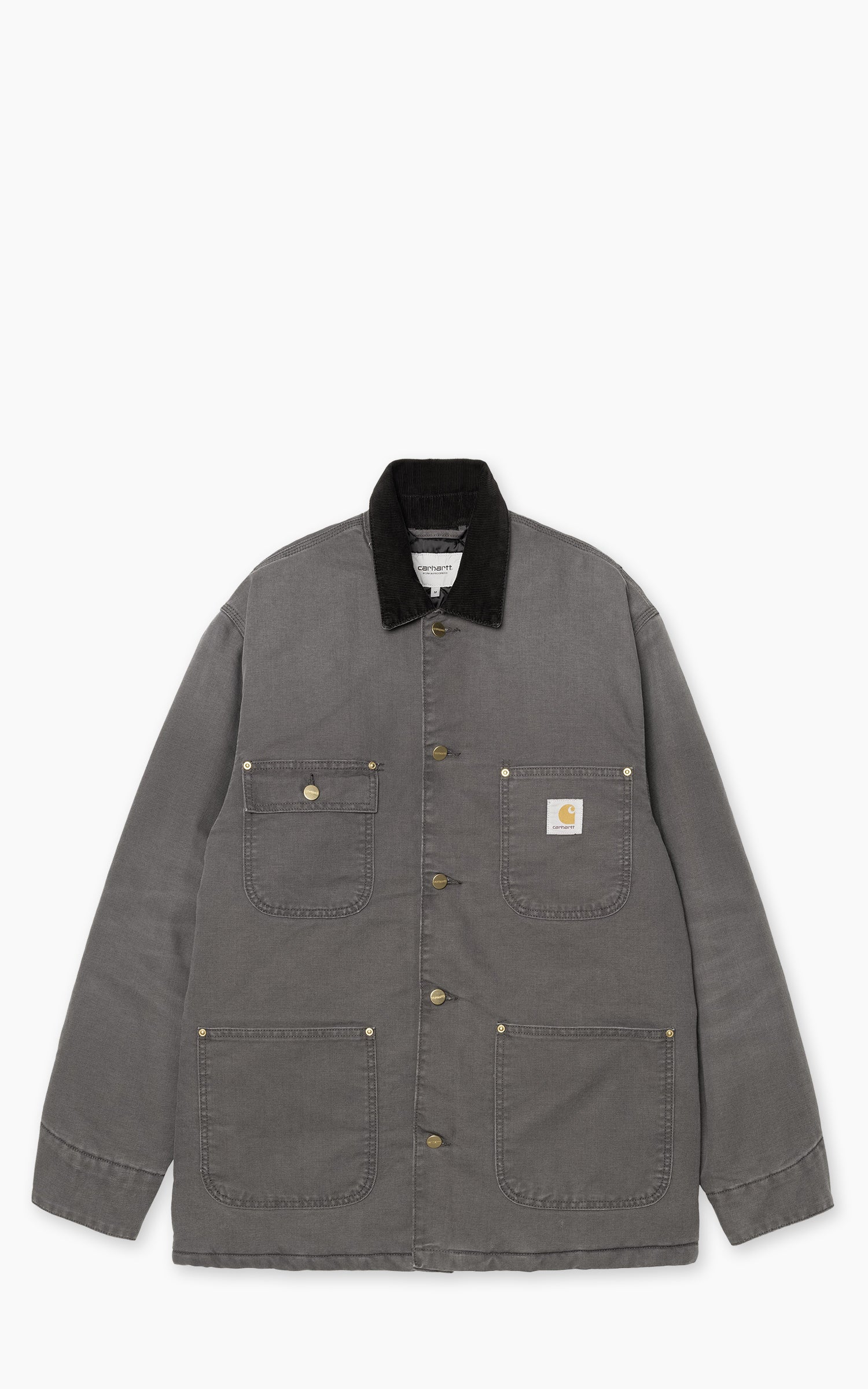 Carhartt WIP OG Chore Coat Dearborn Canvas Stone Wash Graphite/Black