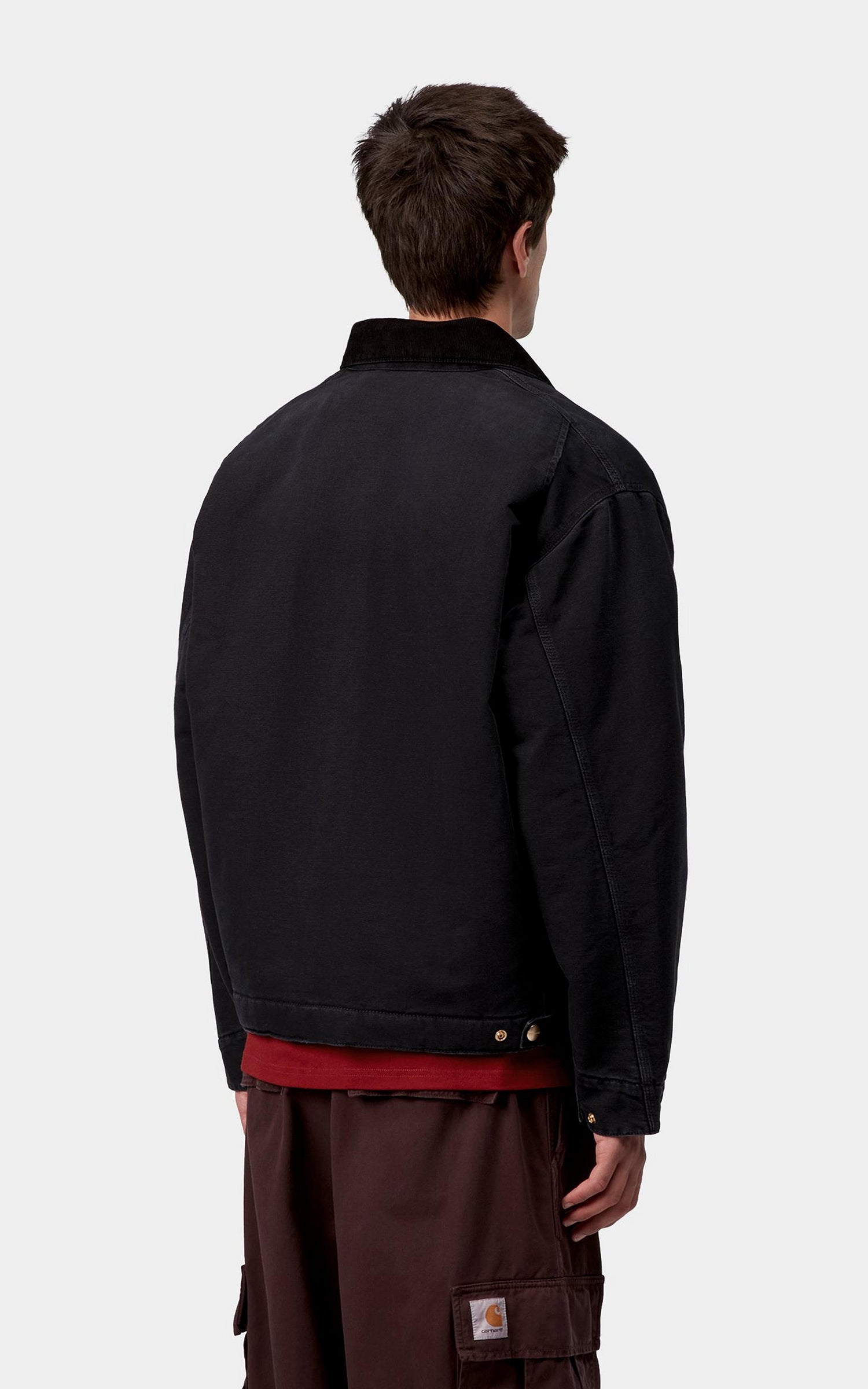 Carhartt WIP OG Detroit Jacket Dearborn Canvas Stone Black/Black