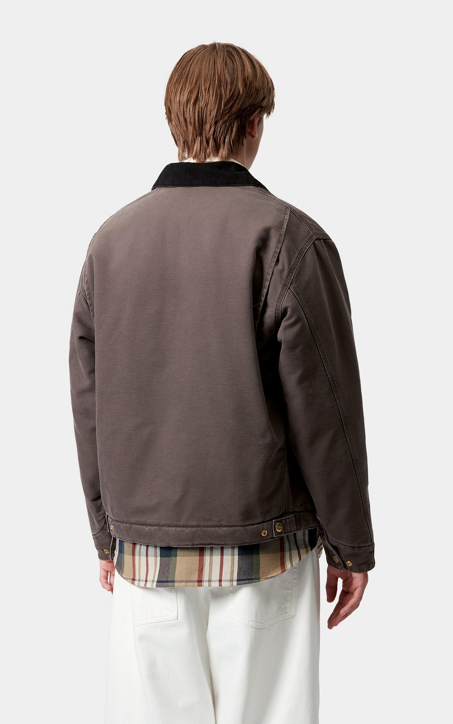 Carhartt WIP OG Detroit Jacket Dearborn Canvas Stone Tobacco/Black