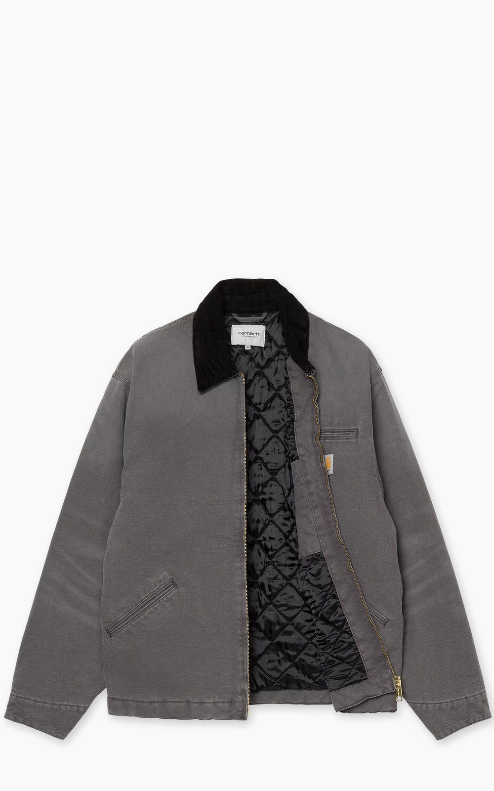 Carhartt WIP OG Detroit Jacket Dearborn Canvas Stone Graphite/Black