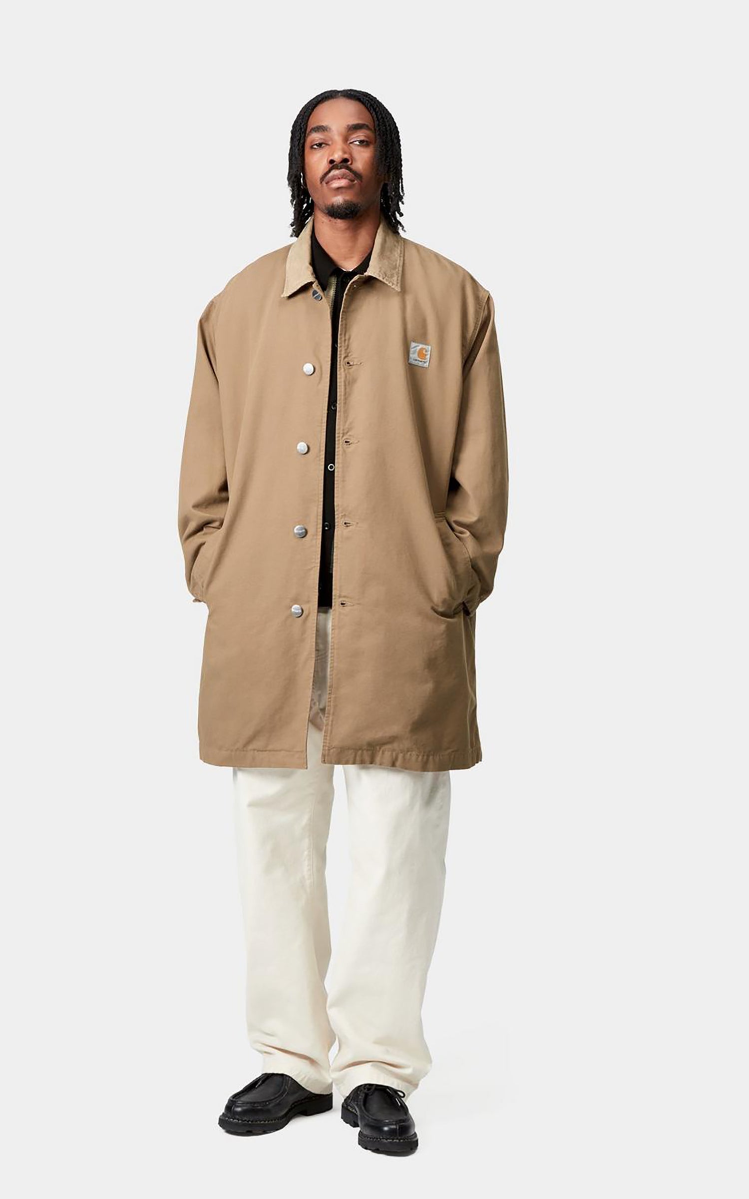 Carhartt WIP Webster Coat Hubbard Canvas Rinsed Leather/Leather