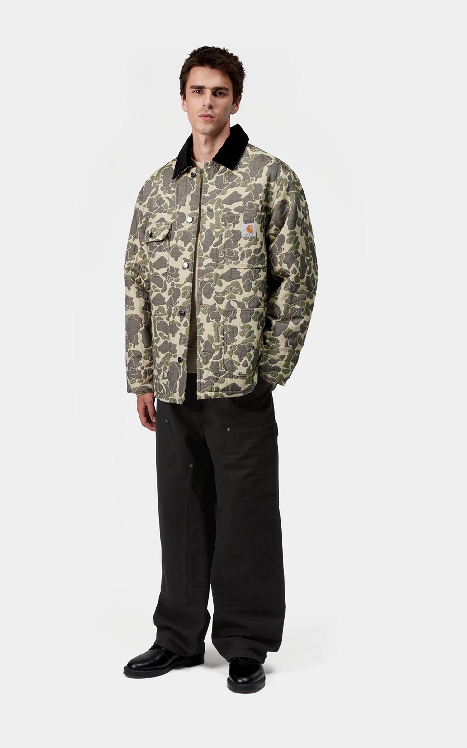 Carhartt WIP OG Double Knee Pant Deerfield Canvas Stone Washed Black