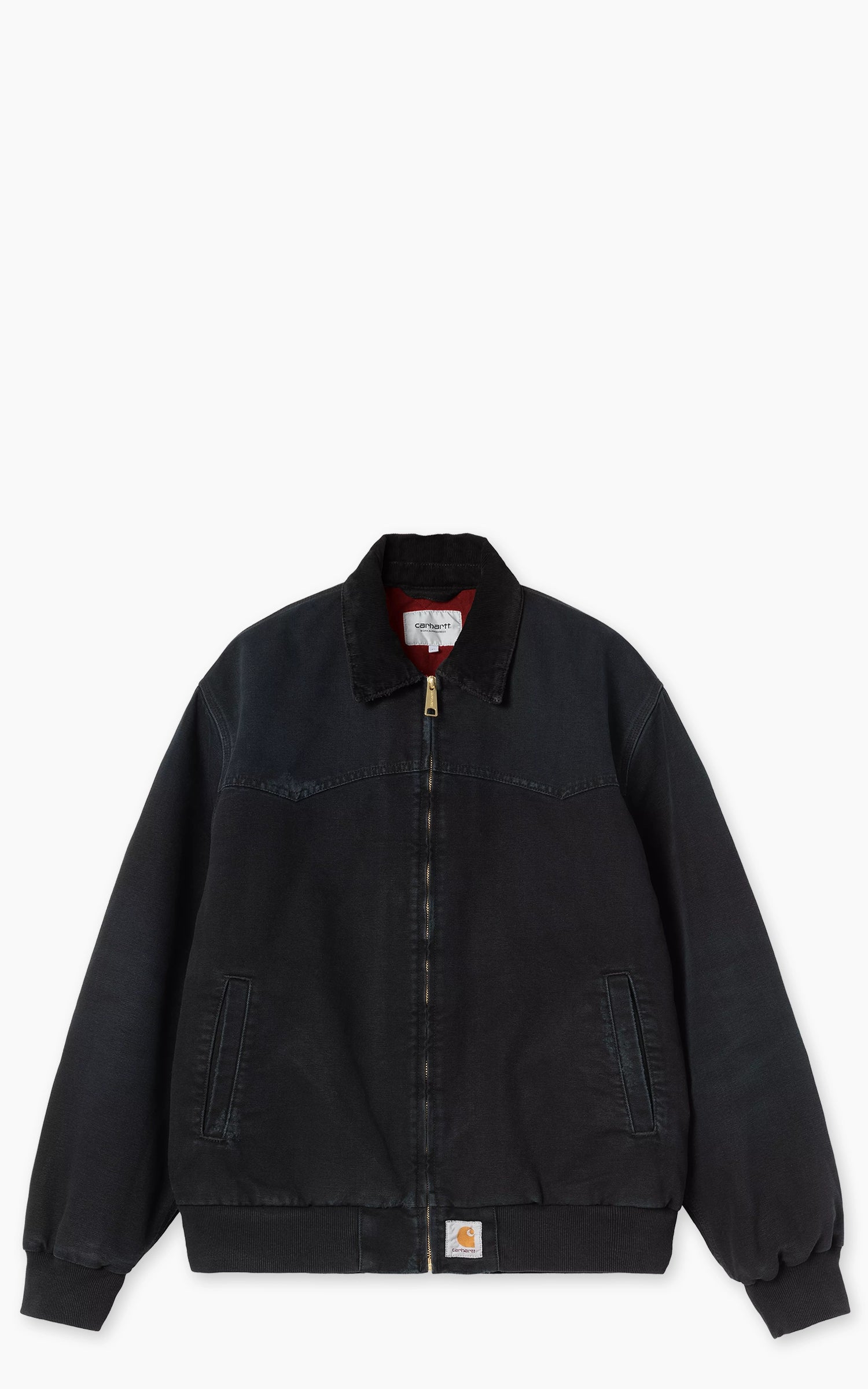 Carhartt WIP OG Santa Fe Jacket Dearborn Canvas Grind Washed Black/Black