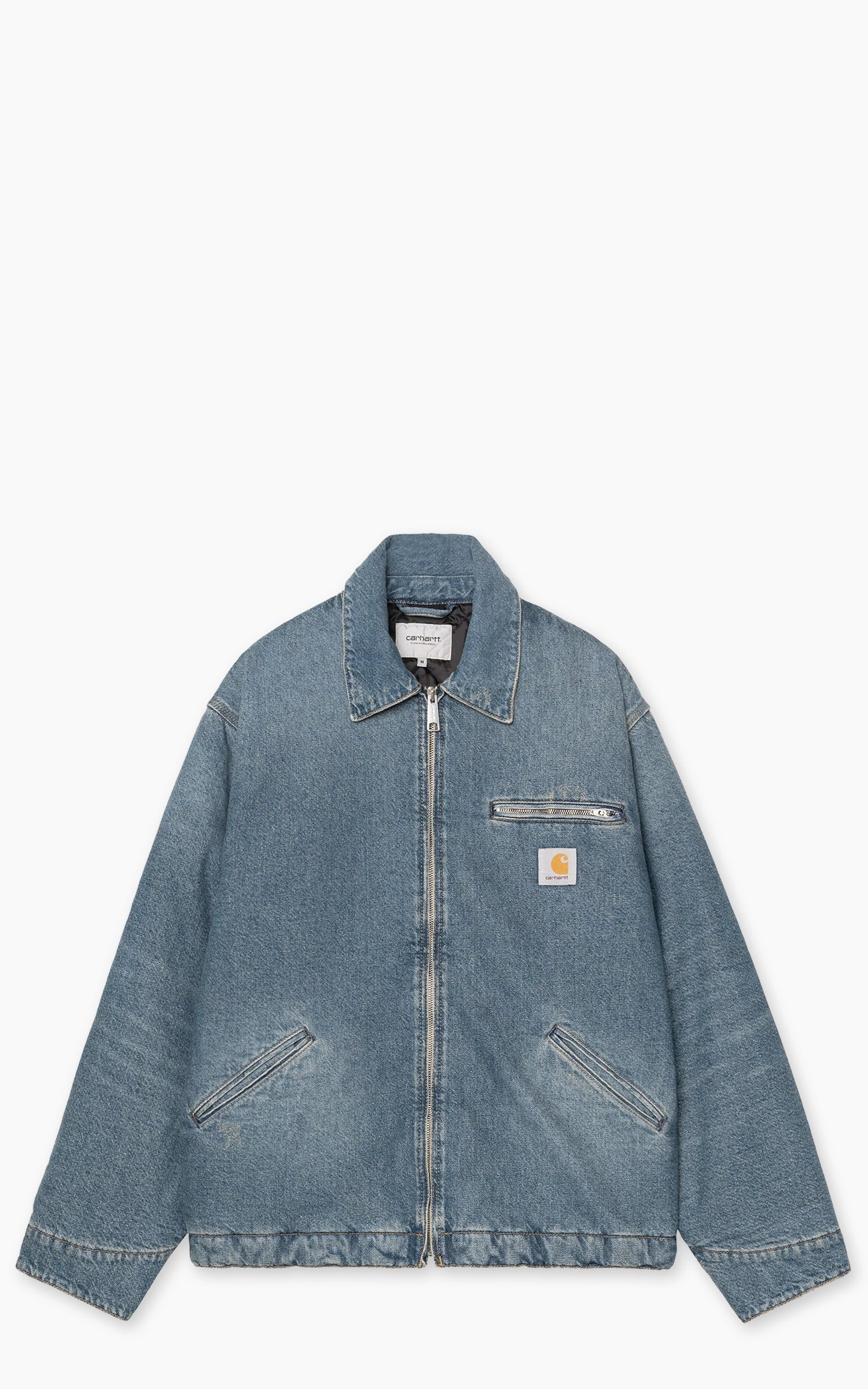 Carhartt WIP OG Detroit Jacket Bradenton Denim Grind Washed Blue Carhartt WIP OG Detroit Jacket Bradenton Denim Grind Washed Blue