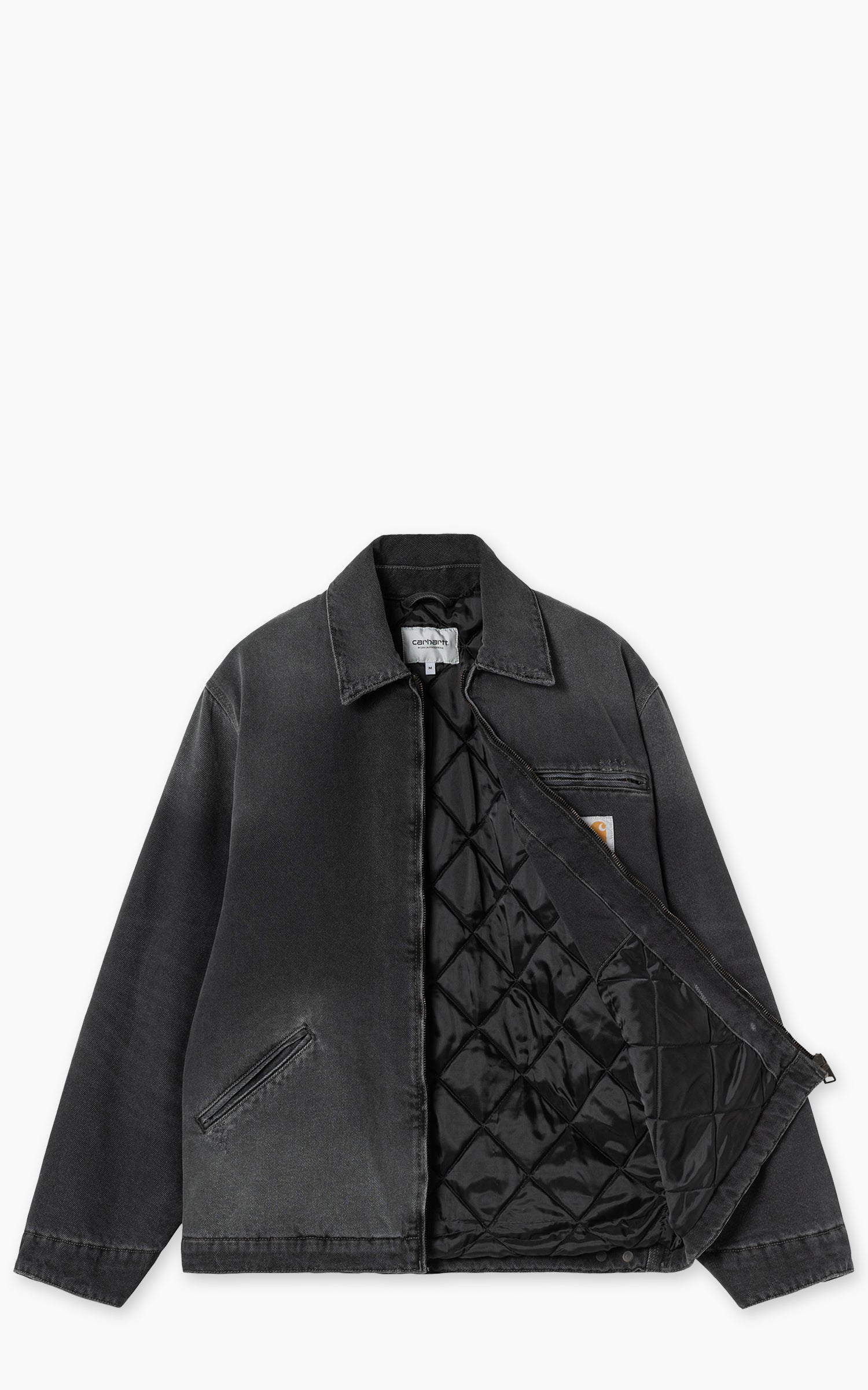 Carhartt WIP OG Detroit Jacket Bradenton Denim Grind Washed Black