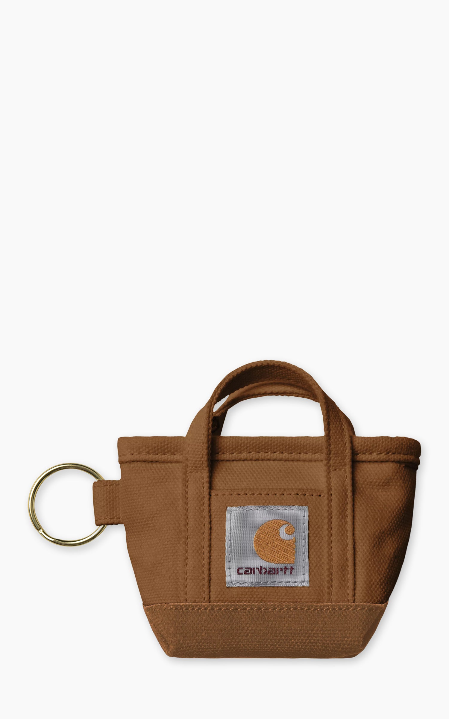 Carhartt WIP Mini Tote Bag Keychain Hamilton Brown