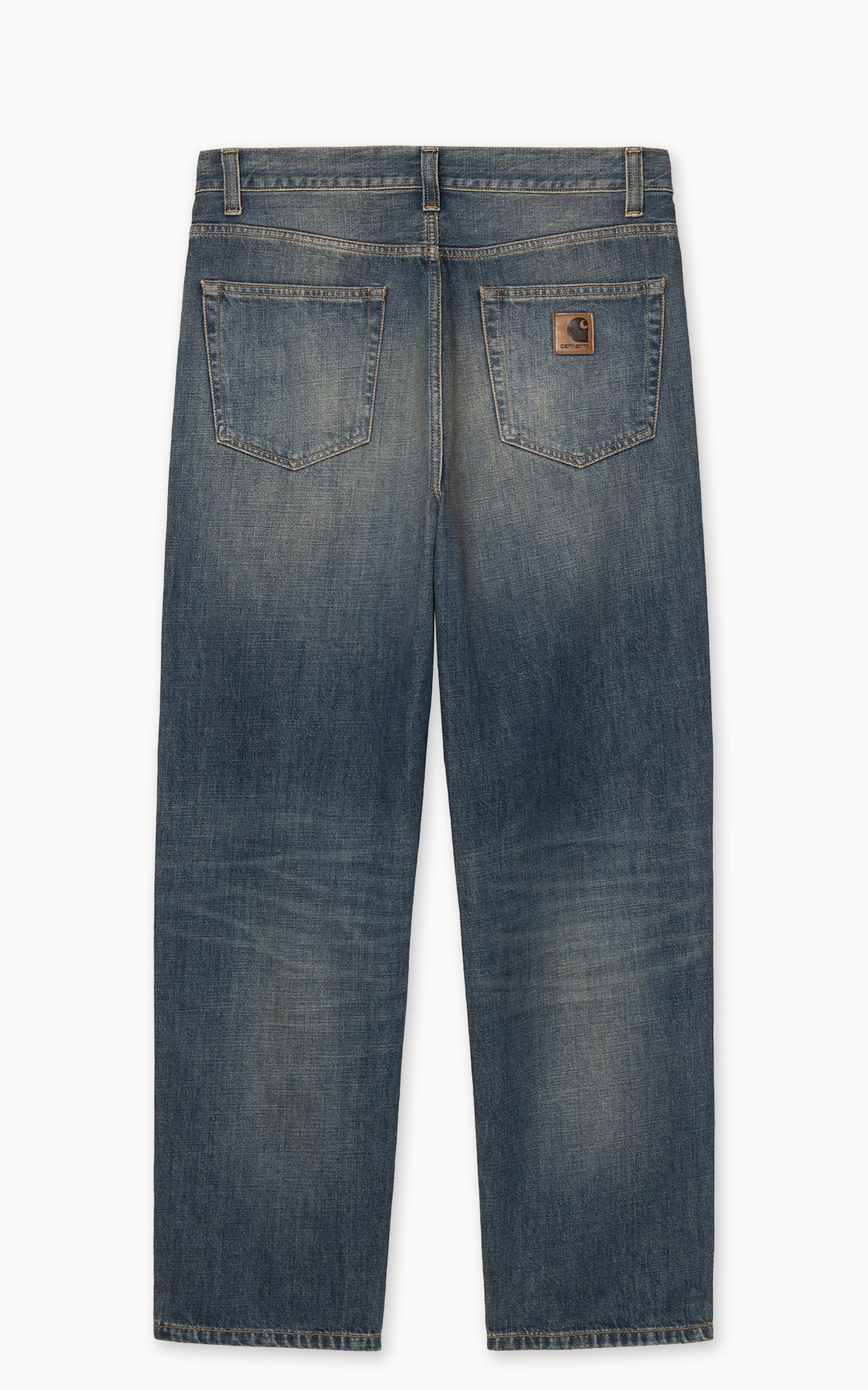 Carhartt WIP Aaron Pant Camano Denim Mid Worn Used Blue