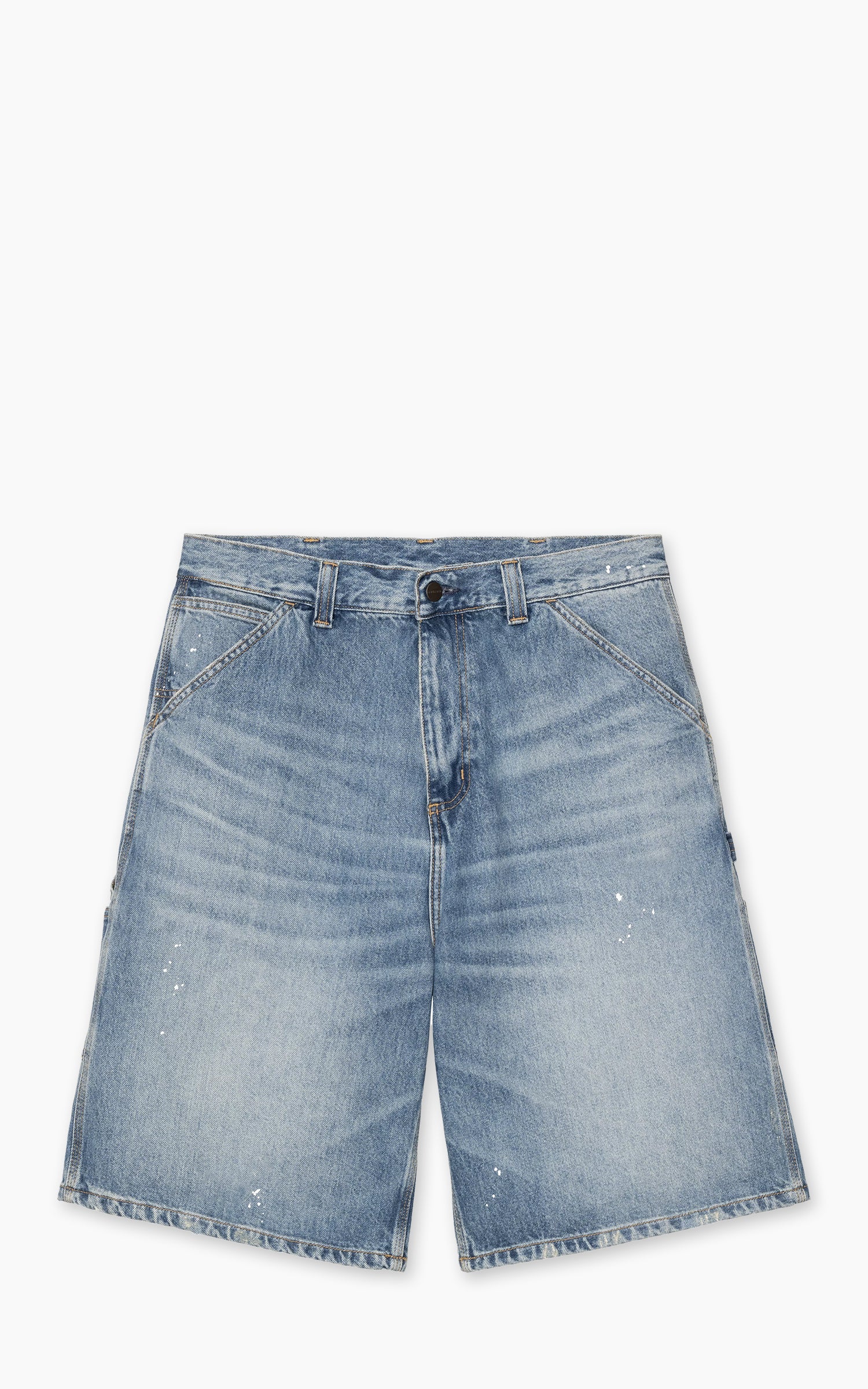Carhartt WIP OG Single Knee Short Smith Denim Destroy Wash Splatter Blue