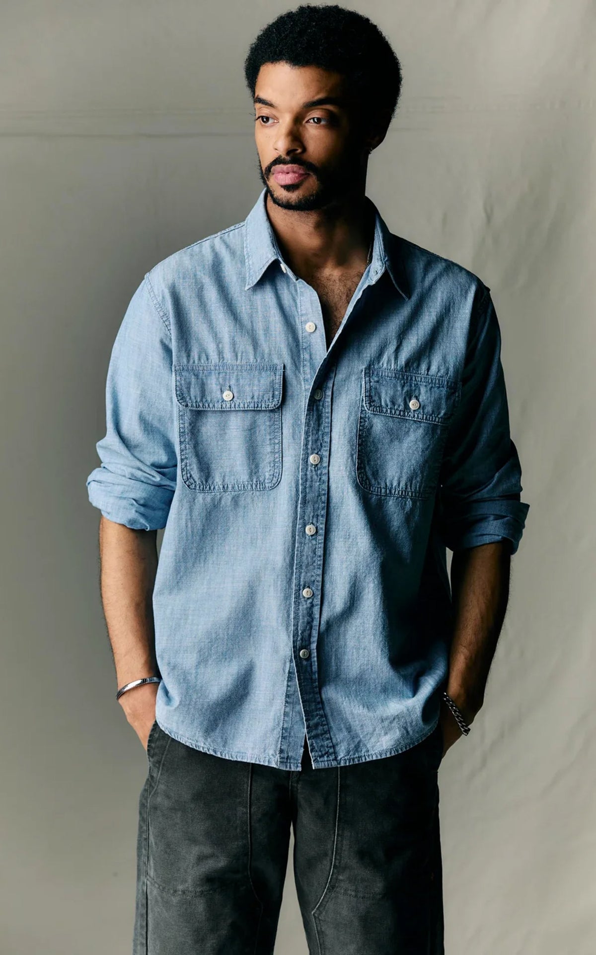 Imogene + Willie Earl Chambray Shirt Blue