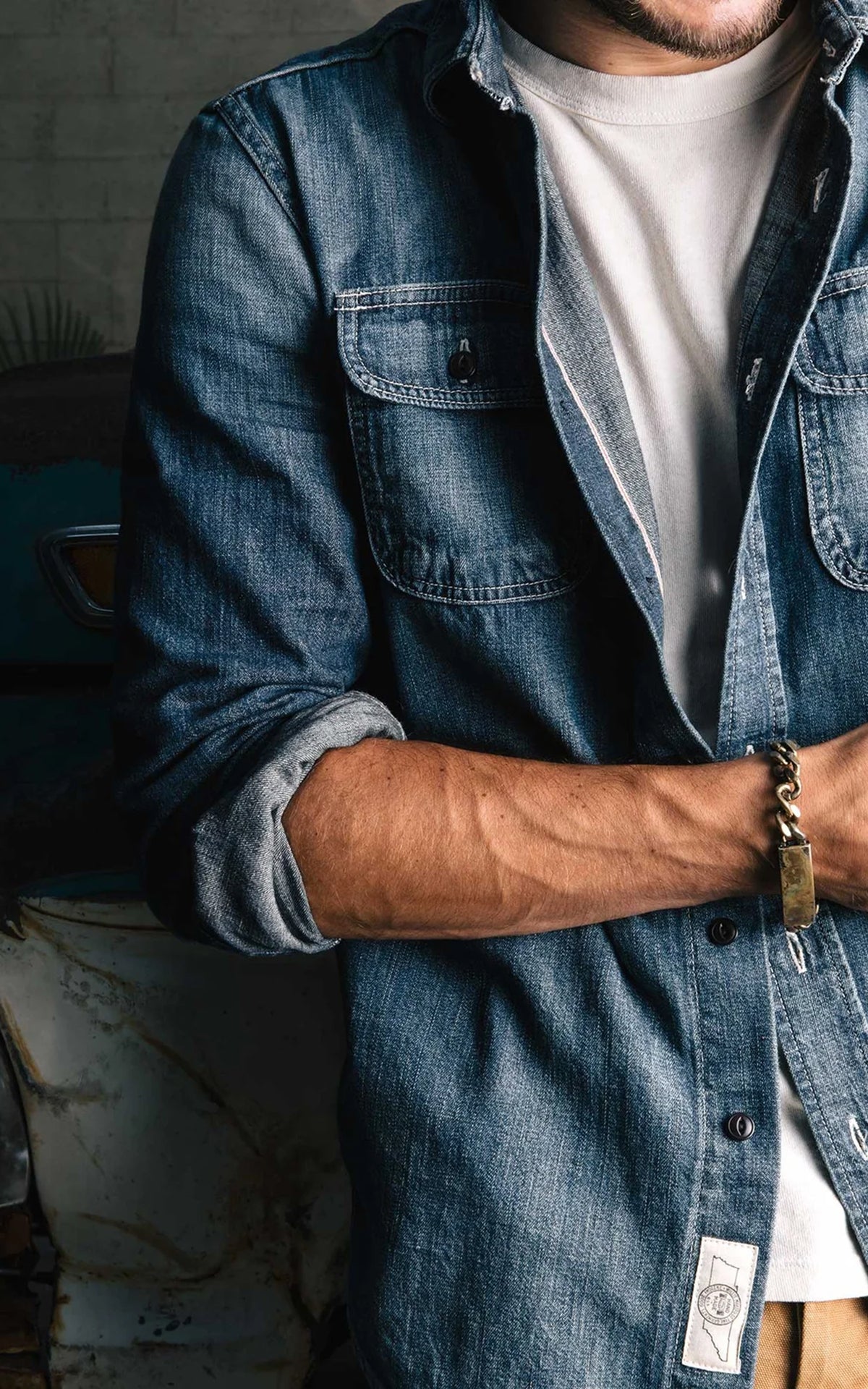 Imogene + Willie Earl Selvage Denim Shirt Blue