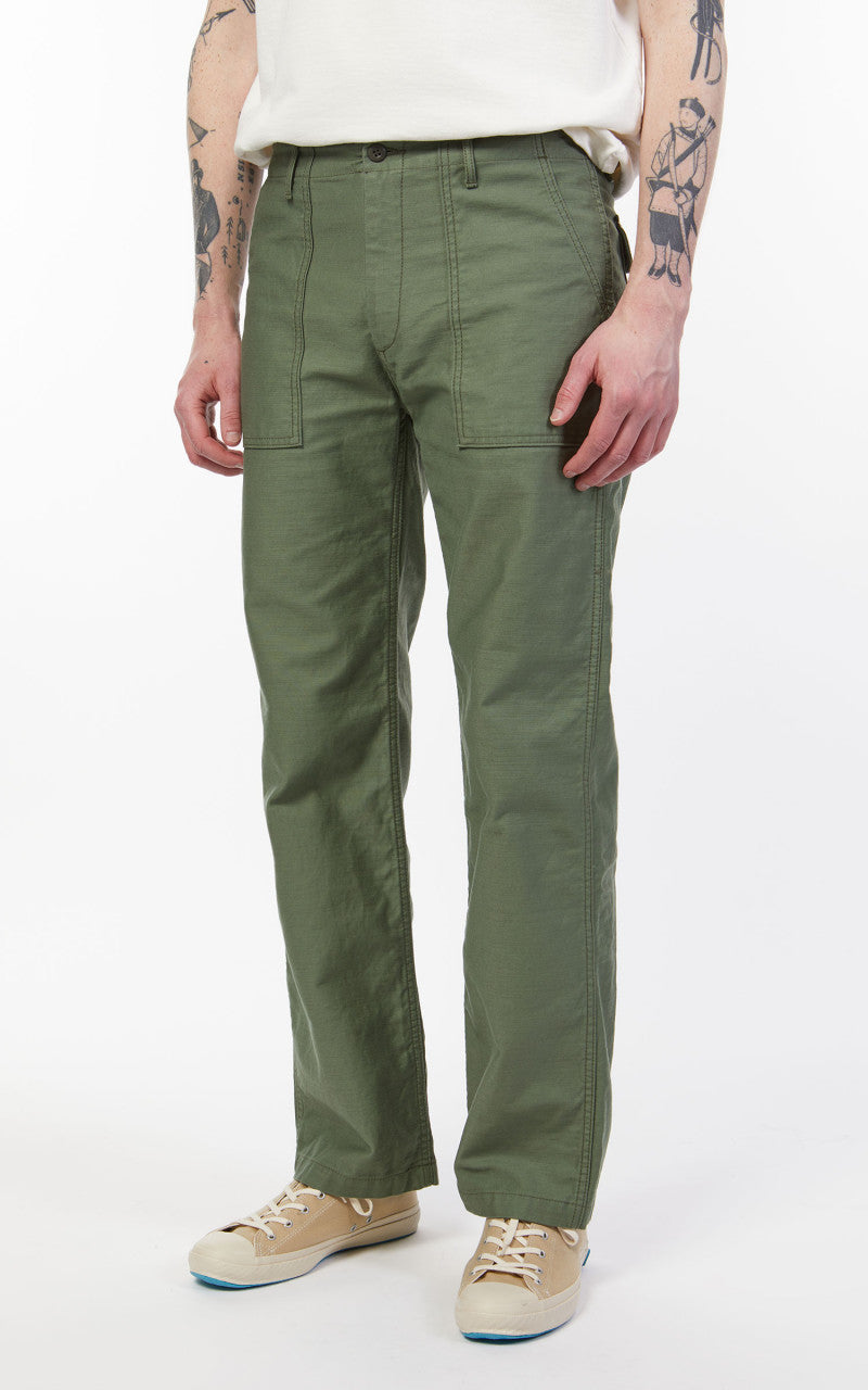 Japan Blue Modern Military Baker Pants Sateen Olive Drab