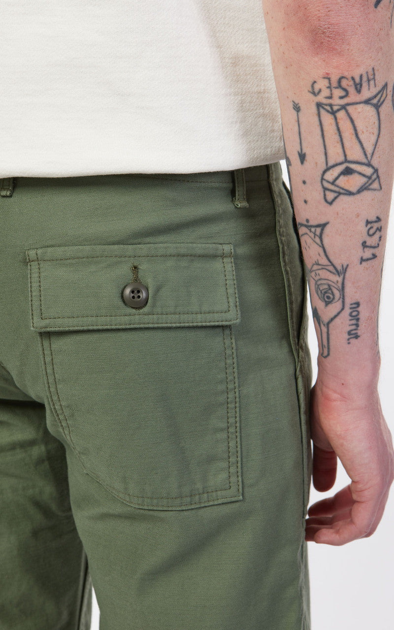 Japan Blue Modern Military Baker Pants Sateen Olive Drab