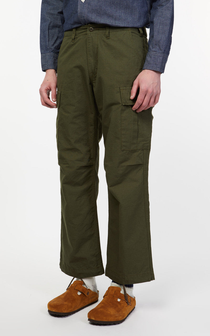 Japan Blue Modern Military Cargo Pants Ripstop Olive Drab